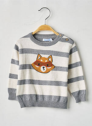 Pull col rond manches longues gris MAYORAL garçon