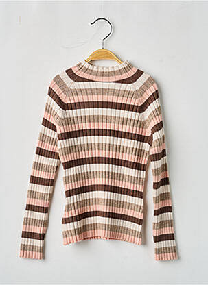 Pull tissage côtelé manches longues rose MAYORAL fille
