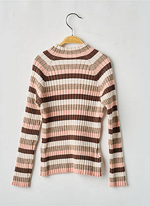 Pull tissage côtelé manches longues rose MAYORAL fille