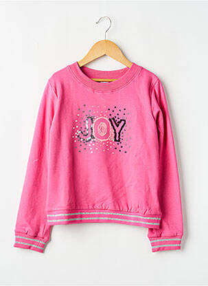 Sweat-shirt tissage jersey manches longues rose NEWNESS fille