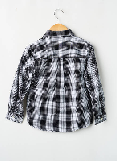 Chemise manches longues tissage popeline noir LOSAN garcon