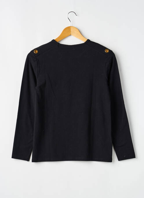 T-shirt coupe cintrée manches longues noir BOBOLI fille