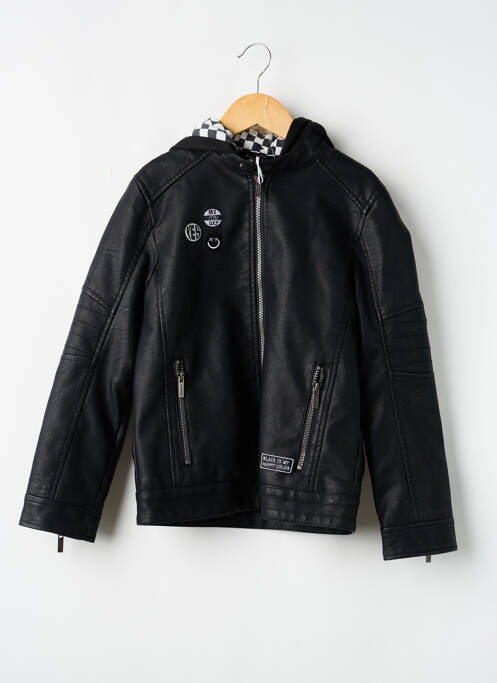 Veste simili cuir noir LOSAN garcon