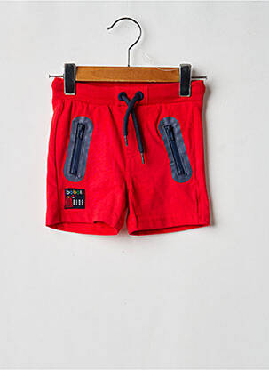Short coupe droite taille élastique rouge BOBOLI garçon