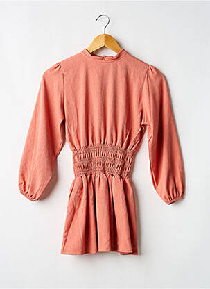 Robe mi-longue col rond manches longues rose LEVV LABEL fille
