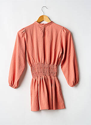 Robe mi-longue col rond manches longues rose LEVV LABEL fille