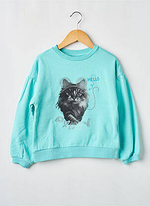 Sweat-shirt manches longues manches longues bleu NEWNESS fille