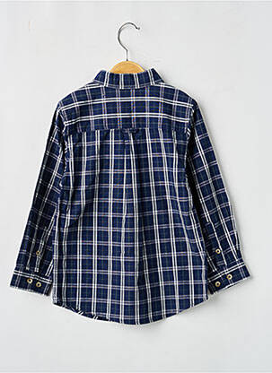 Chemise manches longues coupe droite bleu ZY garçon