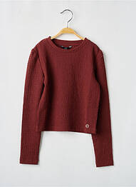 Top coupe droite manches longues marron LEVV LABEL fille