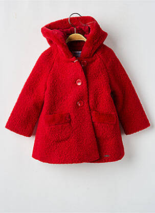 Manteau court poches a capuche rouge MAYORAL fille