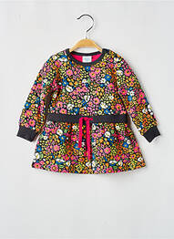 Robe courte imprimé fantaisie manches longues noir BOBOLI fille