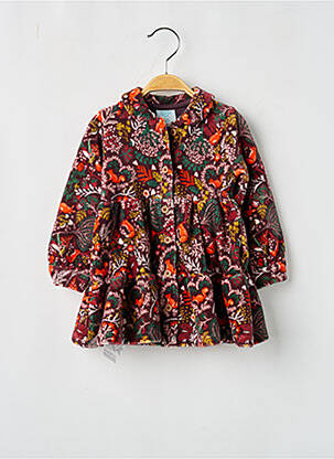 Robe mi-longue coupe évasée manches longues violet BOBOLI fille