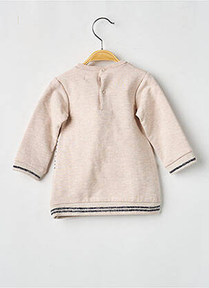 Robe pull sérigraphie manches longues beige BABY BOL fille