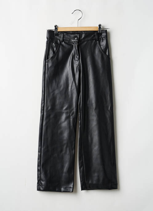 Pantalon droit fermeture zippée sous rabat boutonné noir BOBOLI fille