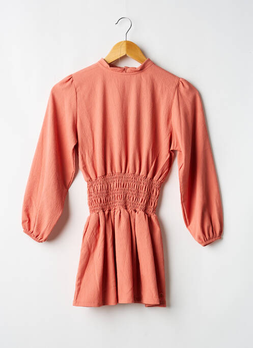 Robe mi-longue col rond manches longues rose LEVV LABEL fille