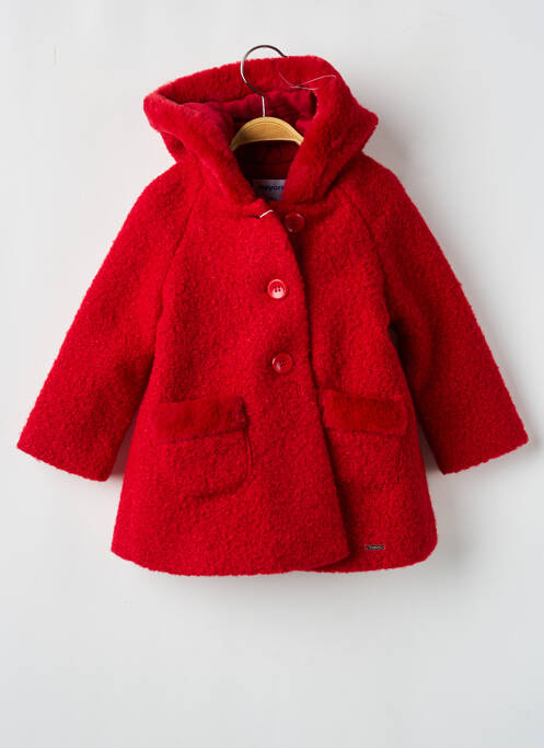 Manteau court poches a capuche rouge MAYORAL fille