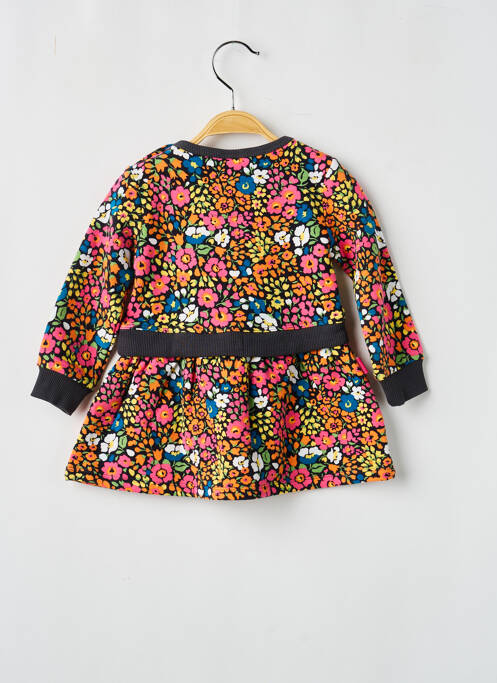 Robe courte imprimé fantaisie manches longues noir BOBOLI fille
