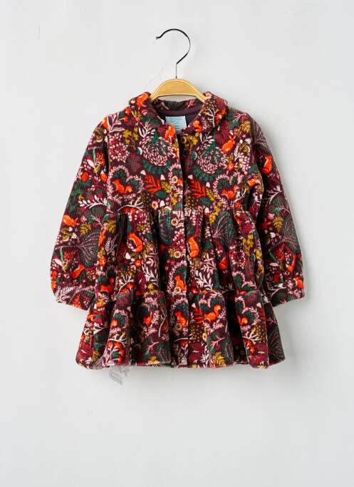 Robe mi-longue coupe évasée manches longues violet BOBOLI fille