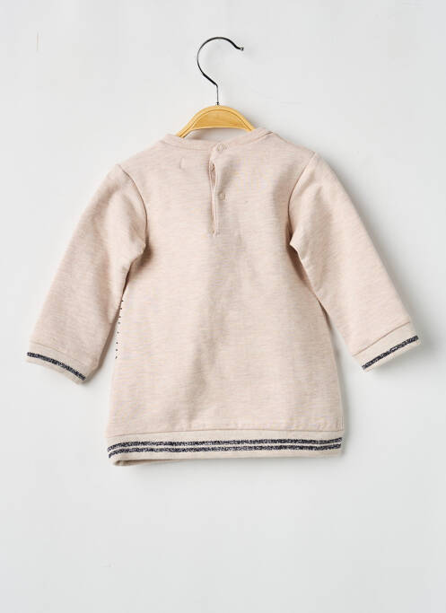 Robe pull sérigraphie manches longues beige BABY BOL fille