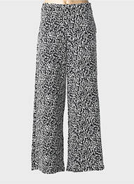 Pantalon large taille normale taille normale noir ICHI femme