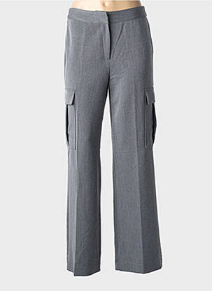 Pantalon large tissage popeline taille normale gris BROADWAY femme
