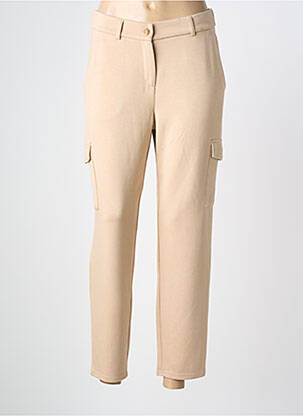 Pantalon cargo taille élastique taille normale beige BROADWAY femme