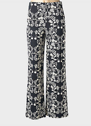Pantalon large fermeture zip latéral taille normale noir ICHI femme