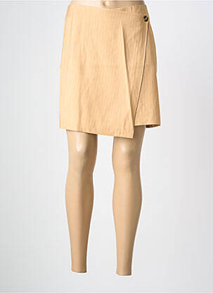 Jupe courte coupe droite orange ICHI femme