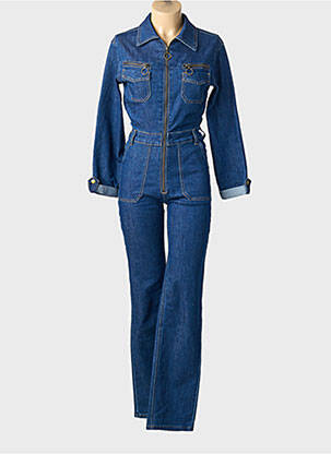 Combi-pantalon col chemisier manches longues bleu TOXIK3 femme