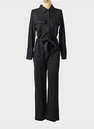 Combi-pantalon col chemisier manches longues noir DEELUXE femme