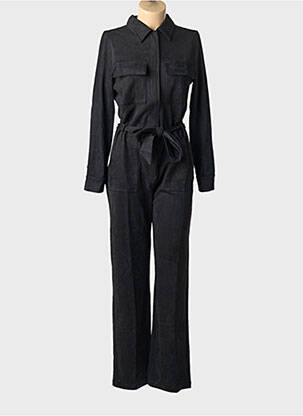 Combi-pantalon col chemisier manches longues noir DEELUXE femme