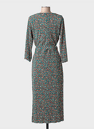 Robe longue manches longues manches longues vert GARCIA femme