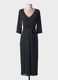 Robe longue coupe cintrée manches 3/4 noir GARCIA femme