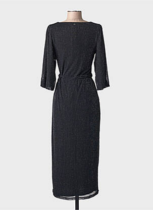 Robe longue coupe cintrée manches 3/4 noir GARCIA femme