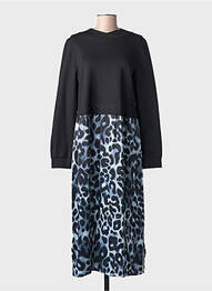 Robe longue manches longues manches longues noir STREET ONE femme