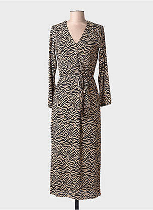 Robe longue manches longues manches longues noir GARCIA femme