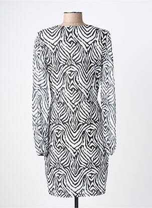 Robe mi-longue manches longues manches longues blanc MORGAN femme