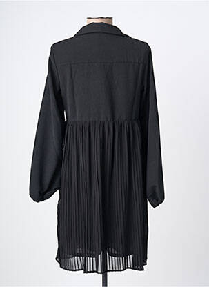 Robe mi-longue tissage crêpe manches longues noir C'EST BEAU LA VIE femme