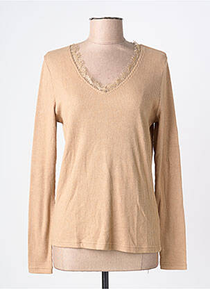 Pull coupe cintrée manches longues marron ÉTYMOLOGIE femme