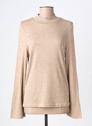 Pull coupe cintrée manches longues beige DEELUXE femme
