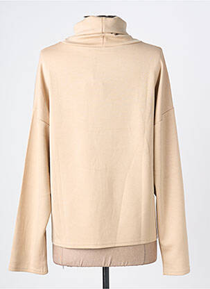 Pull coupe droite manches longues beige BROADWAY femme