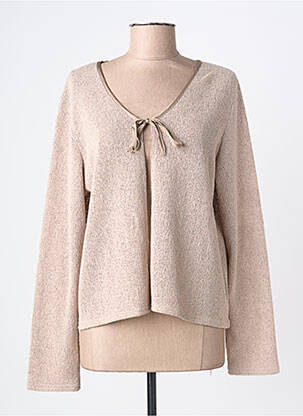 Gilet manches longues coupe cintrée marron BROADWAY femme