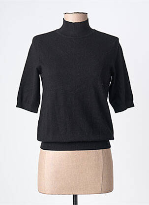 Pull coupe cintrée manches courtes noir BROADWAY femme