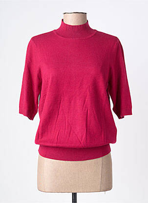 Pull coupe cintrée manches courtes rouge BROADWAY femme