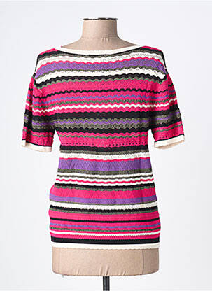 T-shirt col v manches courtes rose MORGAN femme