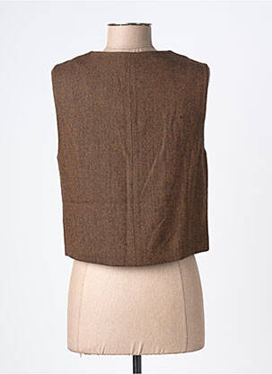 Gilet sans manche coupe droite marron C'EST BEAU LA VIE femme
