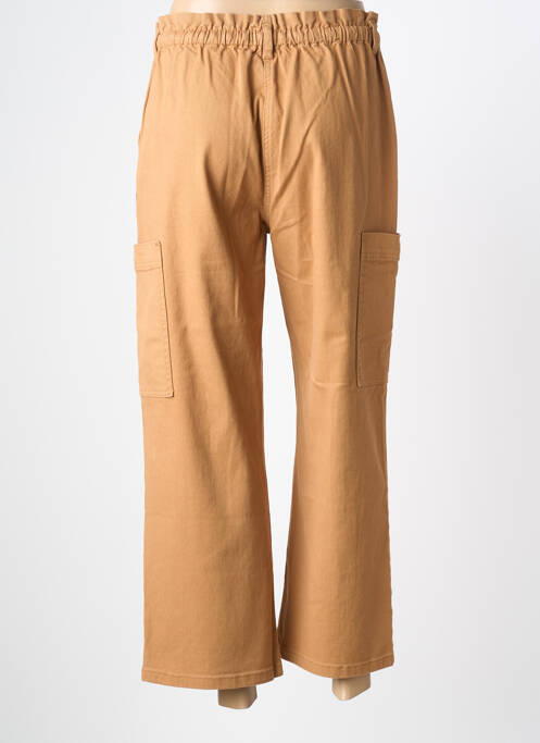 Pantalon large fermeture zippée sous rabat boutonné taille normale marron C'EST BEAU LA VIE femme