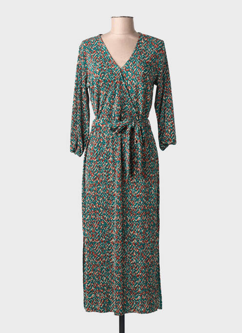 Robe longue manches longues manches longues vert GARCIA femme