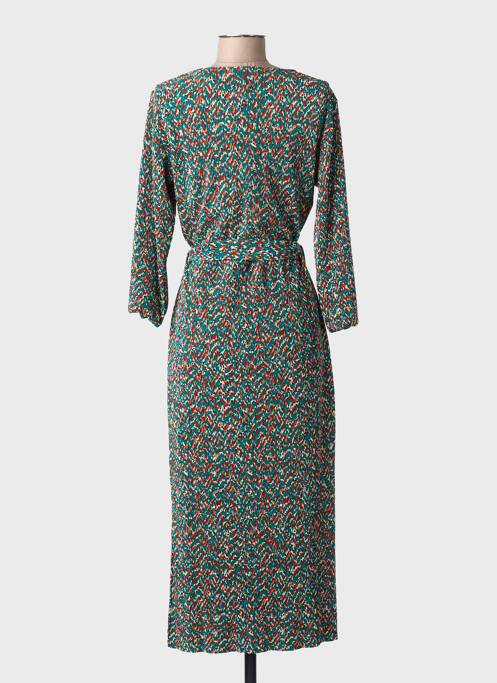 Robe longue manches longues manches longues vert GARCIA femme