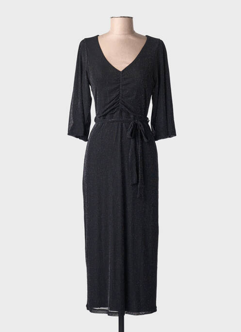 Robe longue coupe cintrée manches 3/4 noir GARCIA femme